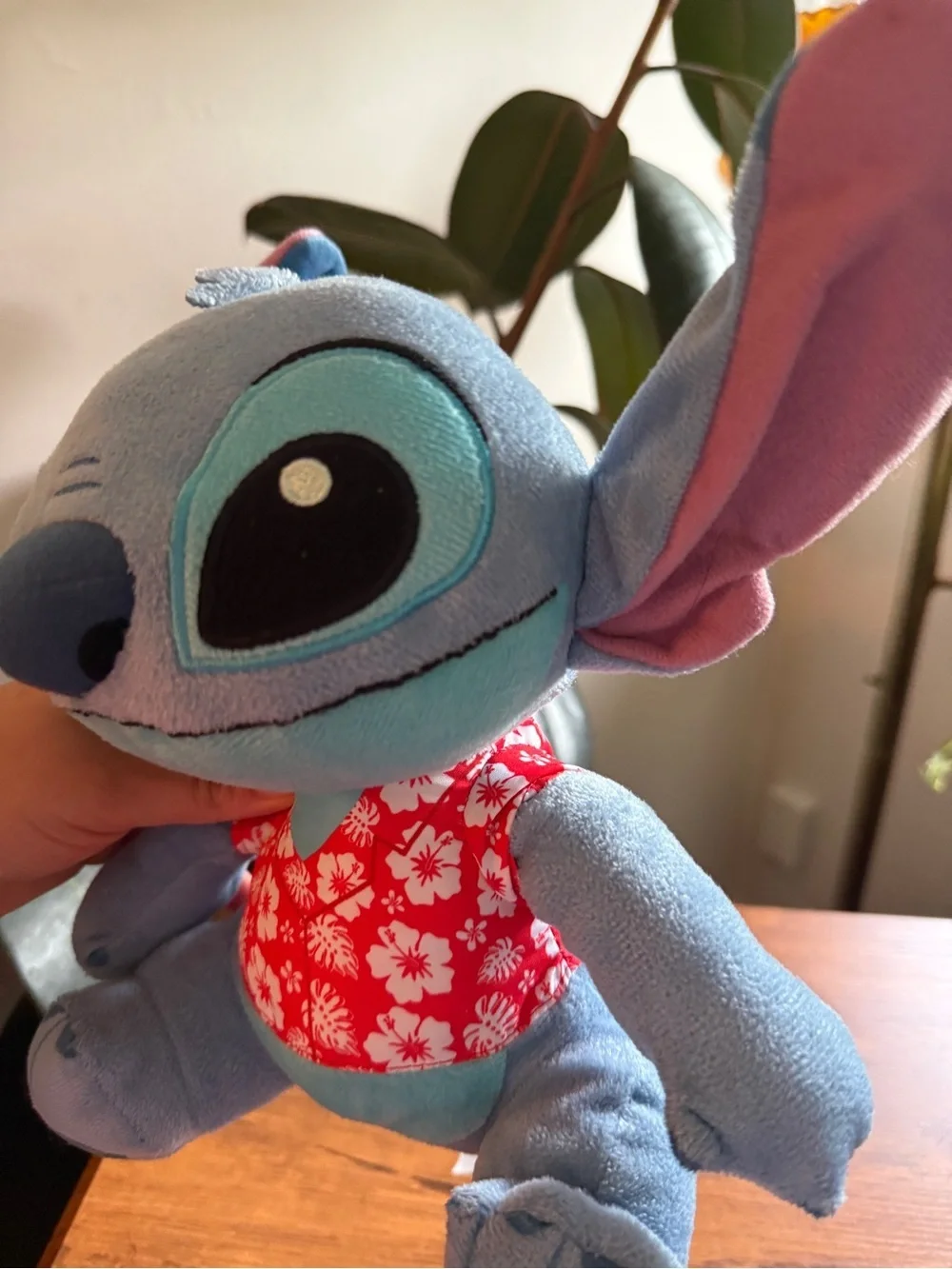 Disney Blue Stitch Plush with Red Floral Vest